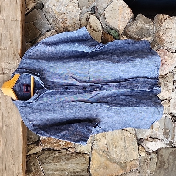 Untuckit Linen Short Sleeve Shirt Men's Size XXX-Large - Picture 1 of 11